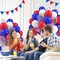 60-Piece Red, White & Blue Balloon Set – 12-Inch Latex & Confetti Balloons with Ribbons and Glue Dots for Independence Day, Patriotic & Birthday Party Decorations